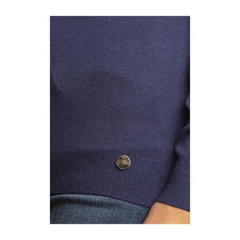 Yes Zee Maglia Maglia Donna a barchetta tinta unita Blu A24 - YESZEEM053RU00 - 0710 - S - Francavilla Moda